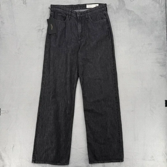 Rag & Bone Lori Mid-Rise Wide Leg Jeans Senoia Black Grey Women's Size 27 NEW - Picture 3 of 16